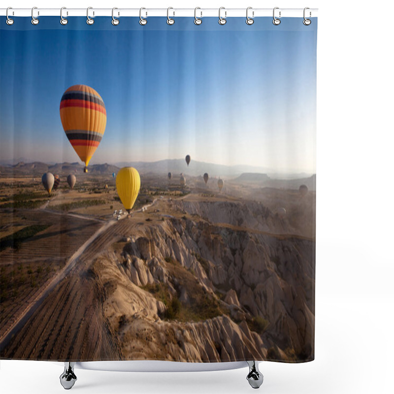 Personality  Landscape With Hot Air Balloons Shower Curtains