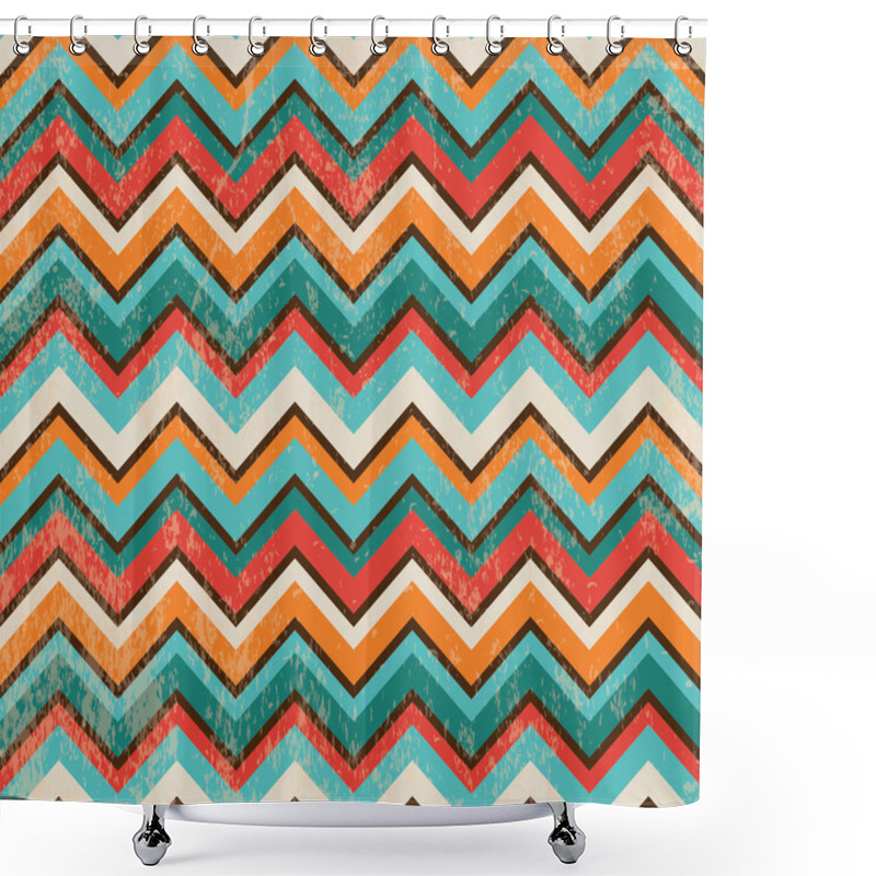 Personality  Seamless Geometric Zigzag Background Shower Curtains