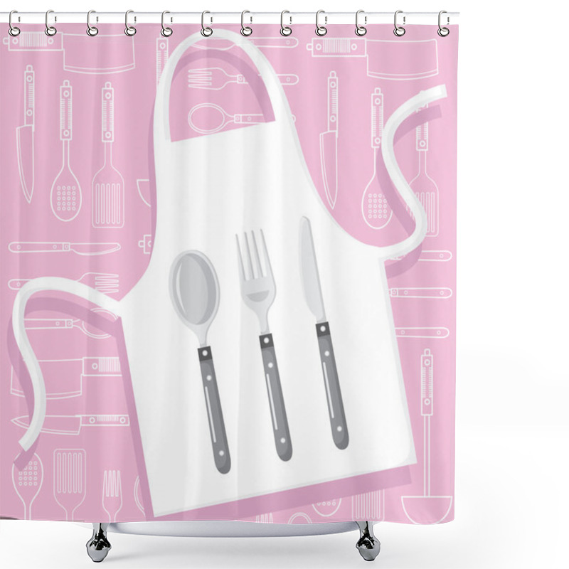 Personality  Mother's Day Apron Shower Curtains