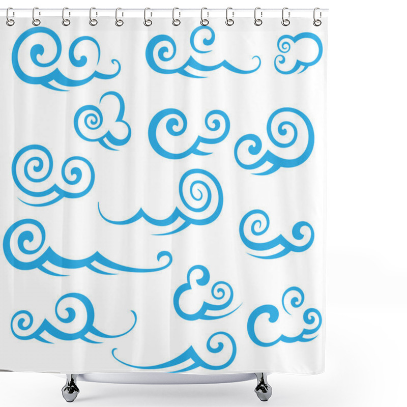 Personality  Stylized Clouds Set Shower Curtains