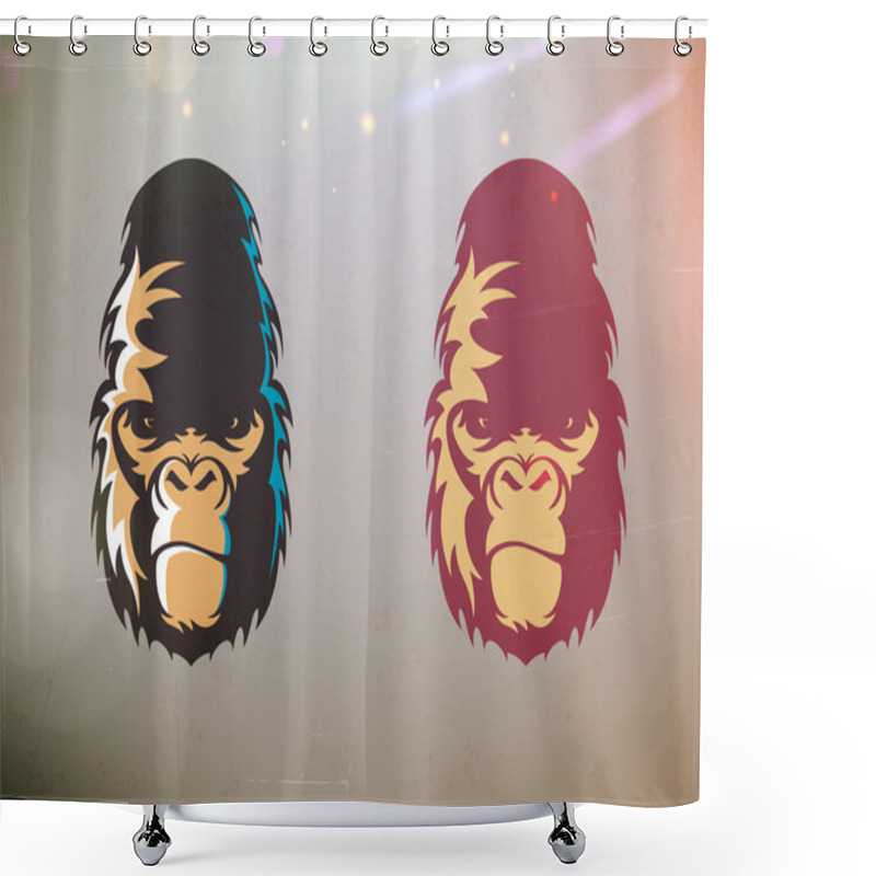 Personality  Gorilla Smirk Face Shower Curtains