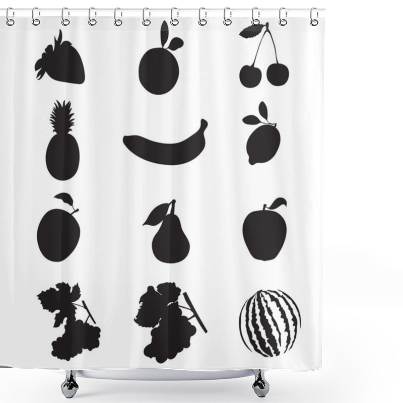 Personality  Silhouettes Of Fruit. Shower Curtains