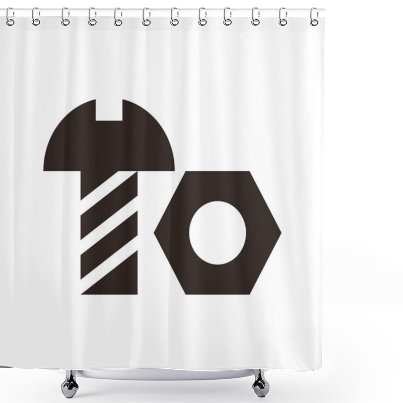 Personality  Nut And Bolt Icon  Shower Curtains