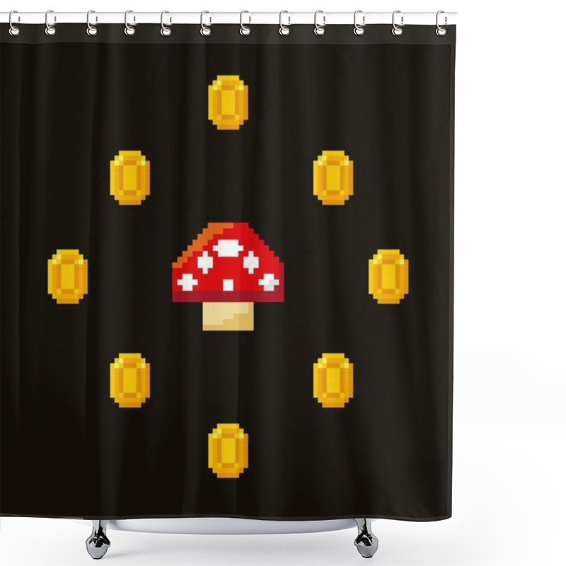 Personality  Video Game Pixel Design Shower Curtains