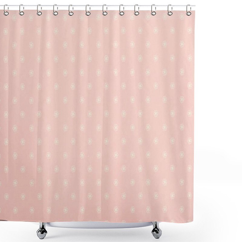 Personality  Set Of White Transparent Flowers On Pink Shower Curtains