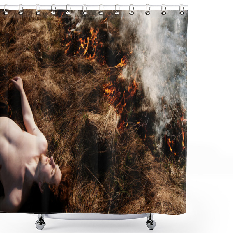 Personality  Wildfire. Fire. Global Warming, Environmental Catastrophe. Conce Shower Curtains