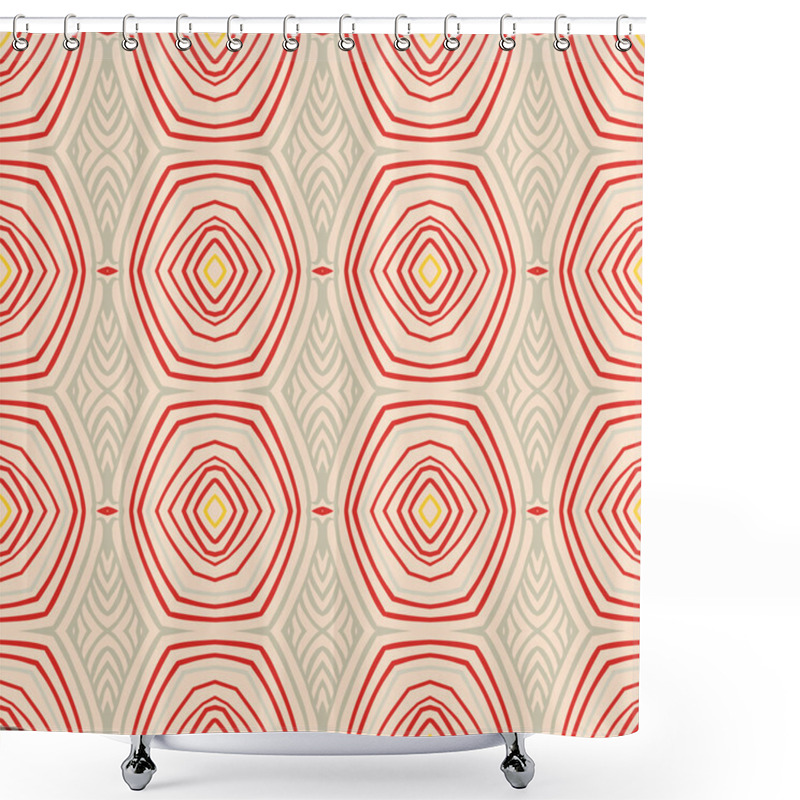 Personality  Retro Pattern With Oval Shapes In 1950s Style. Shower Curtains