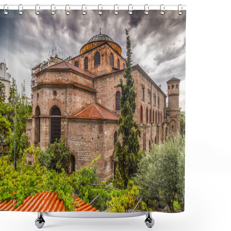 Personality   Exterior View Of The Byzantince Chuch Of Hagia Sophia Or Agias  Shower Curtains