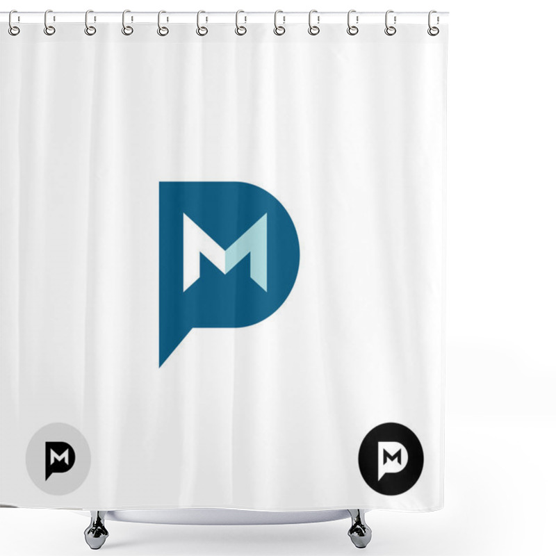 Personality  PM Letters Logo Shower Curtains