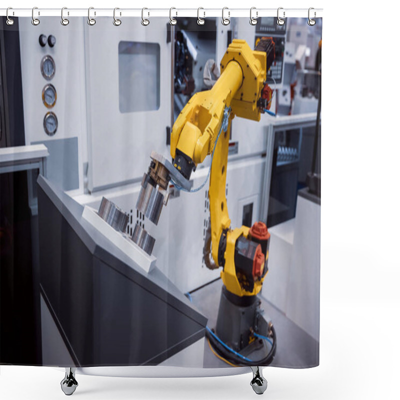 Personality  Robotic Arm Production Lines Modern Industrial Technology. Automated Production Cell. Shower Curtains