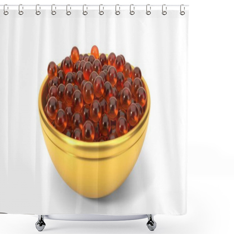 Personality  Cavier, Fish Egg Illustration. 3d Render Shower Curtains