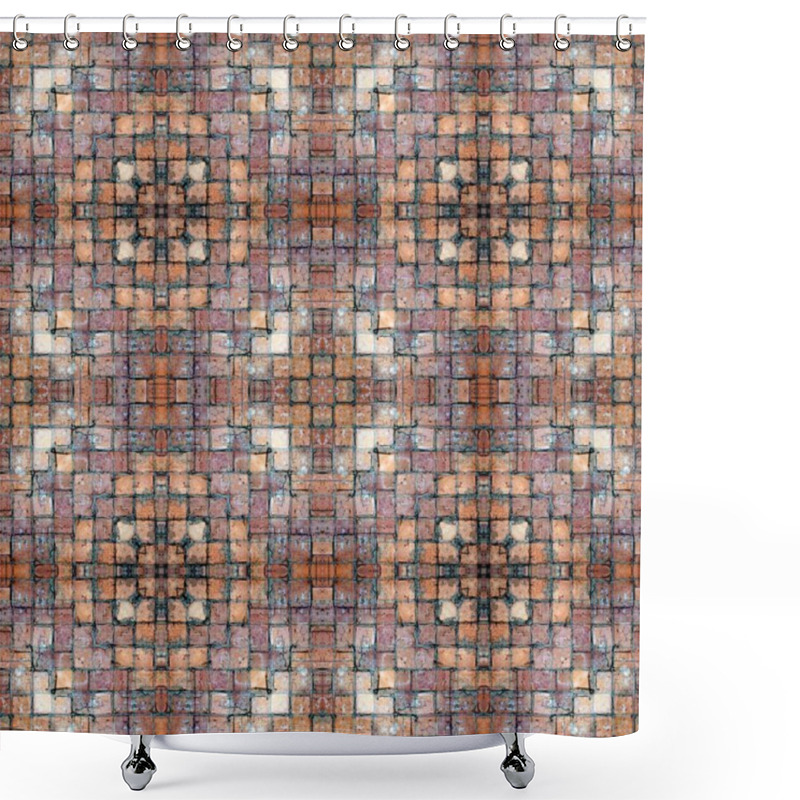 Personality  Seamless Brick Pattern, Aged Floor Tiles Shower Curtains