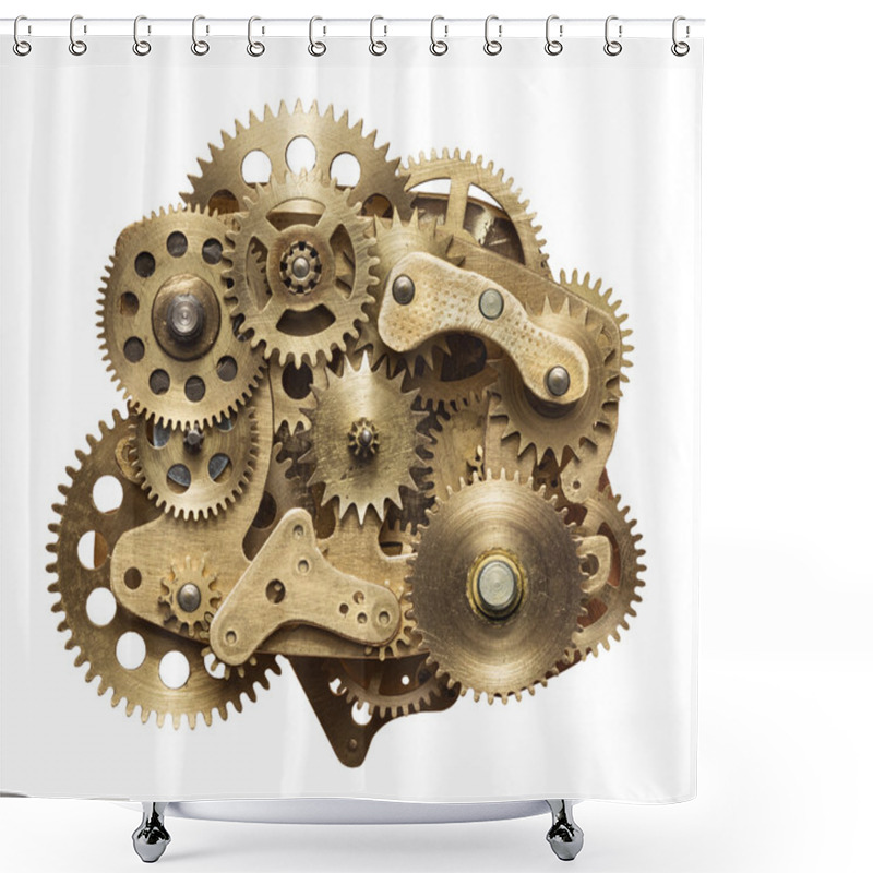 Personality  Metal Collage Of Clockwork Gears Shower Curtains