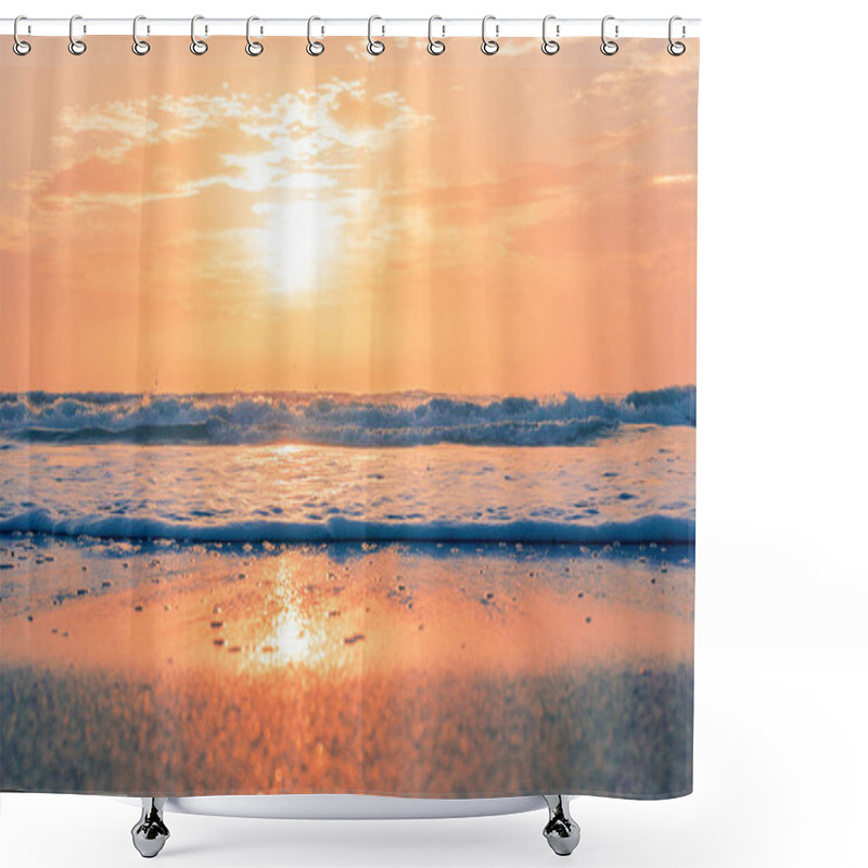 Personality  Florida Sandy Cocoa Beach Resort Vacation Beach Sunset Shower Curtains