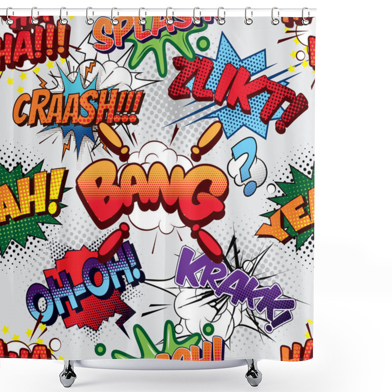 Personality  Bang Seamless Comics Background Shower Curtains