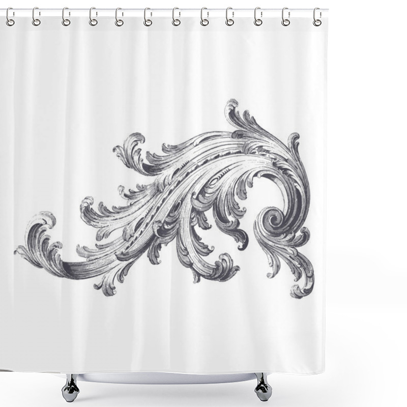 Personality  Acanthus Scroll Shower Curtains