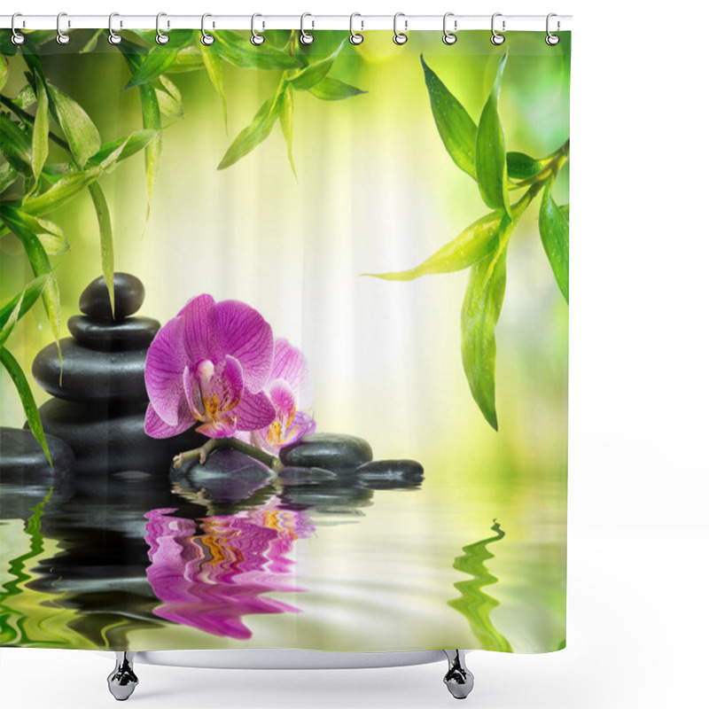 Personality  Alternative Massage In Bamboo Garden On Water Shower Curtains