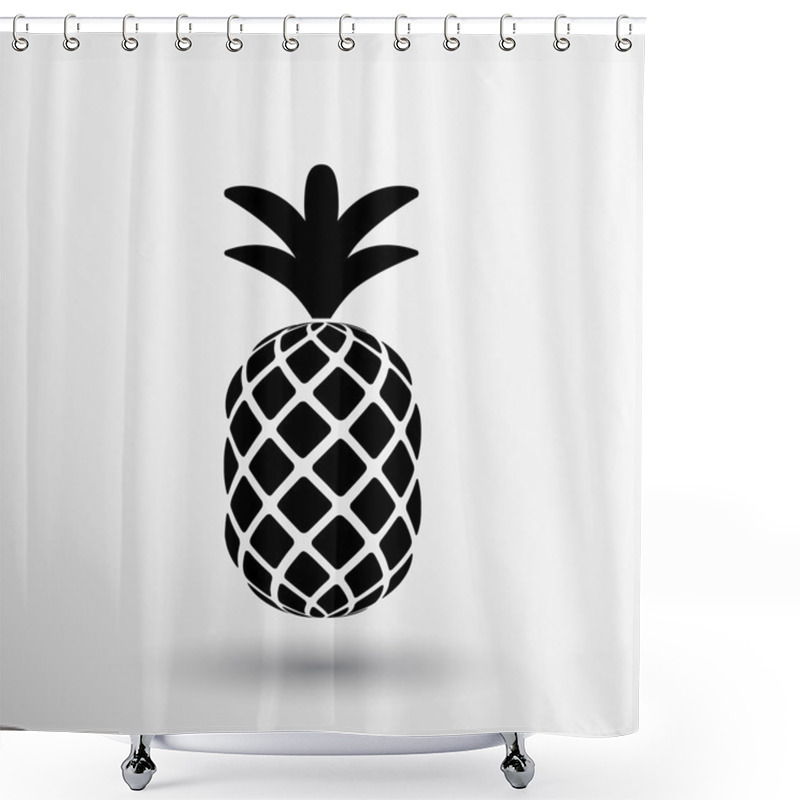 Personality  Pineapple Closeup Cartoon Sketch Hand Drawn Illustration Shower Curtains