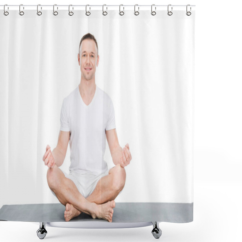 Personality  Man Sitting In Lotus Position  Shower Curtains