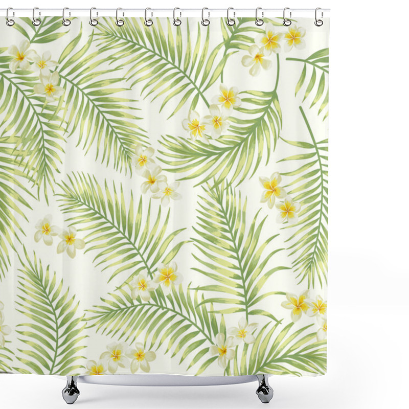 Personality  Seamless Exotic Pattern With Tropical Leaves Shower Curtains