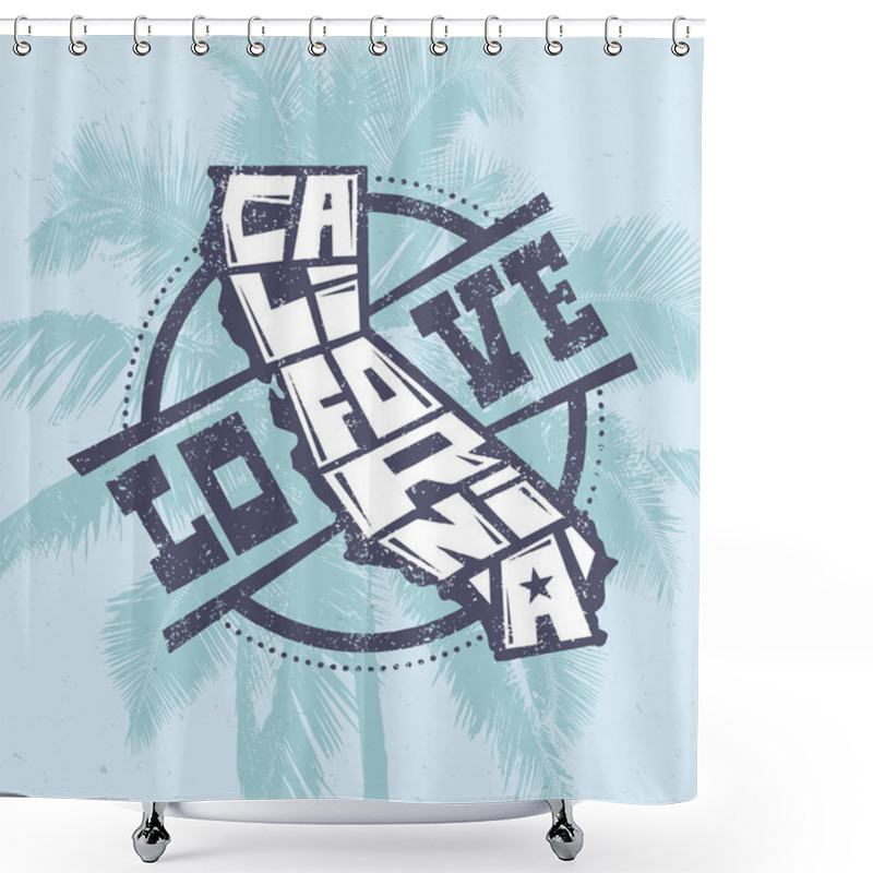 Personality  Love California Creative T-shirt Print Shower Curtains