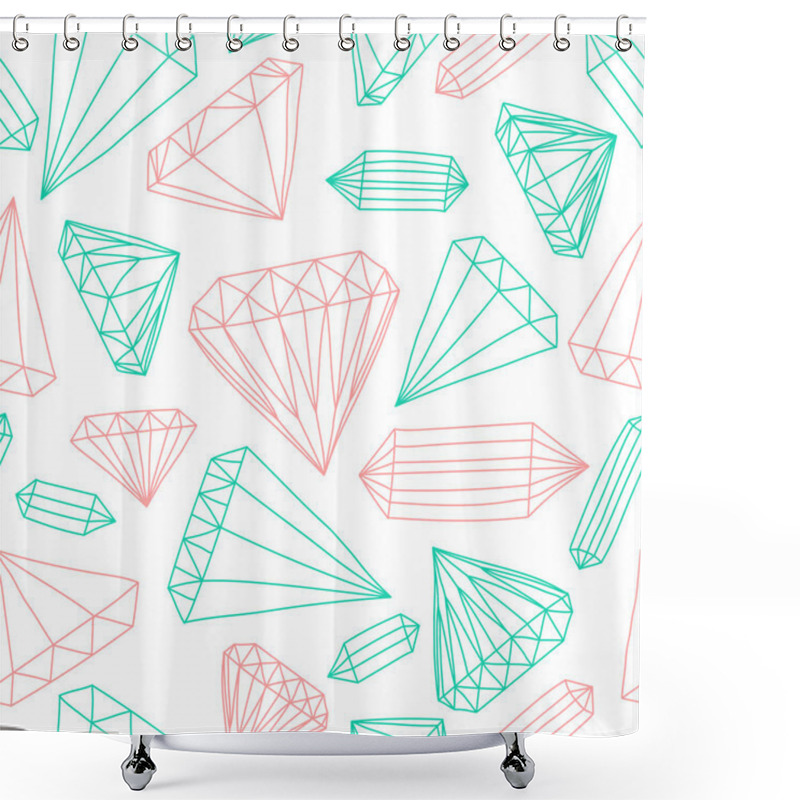 Personality  Hand Drawn Jewels Pattern Shower Curtains