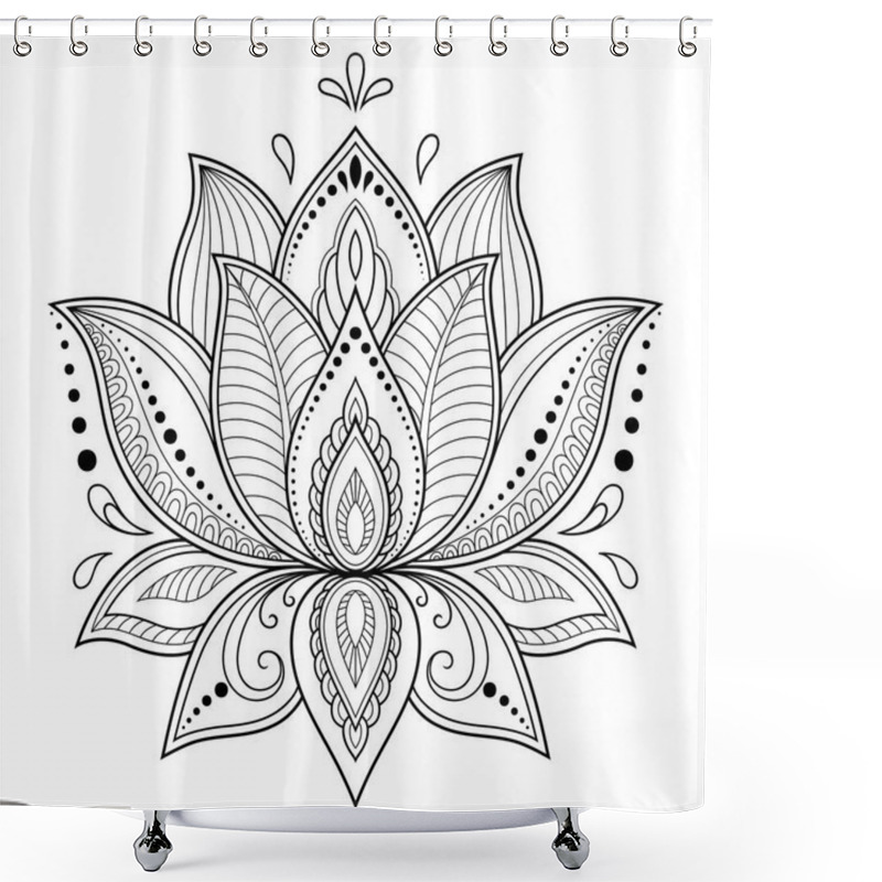 Personality  Henna Tattoo Flower Template In Indian Style. Ethnic Floral Paisley - Lotus. Mehndi Style. Ornamental Pattern In The Oriental Style. Shower Curtains