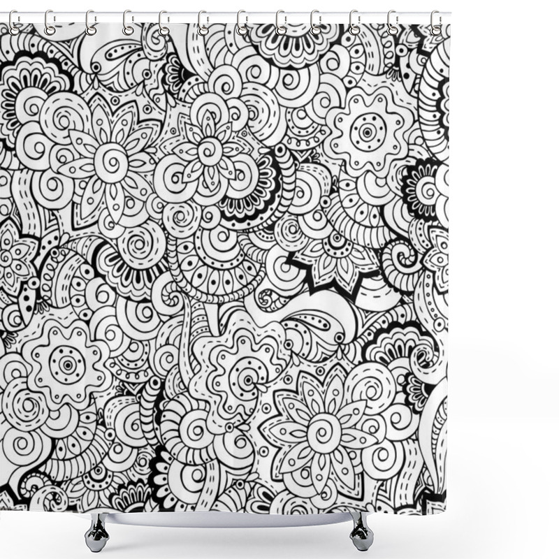 Personality  Seamless Asian Floral Retro Background Pattern. Shower Curtains