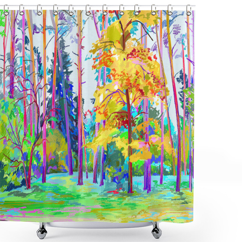 Personality  Autumn Landscape Shower Curtains