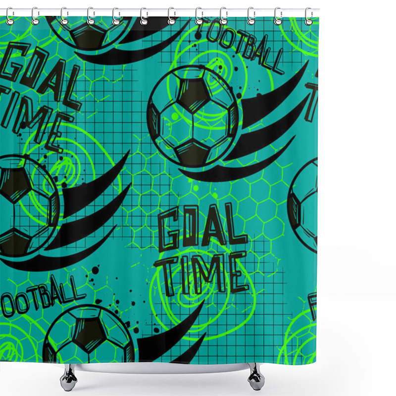 Personality  Vector Illustration Of Abstract Background For The Football Shower Curtains