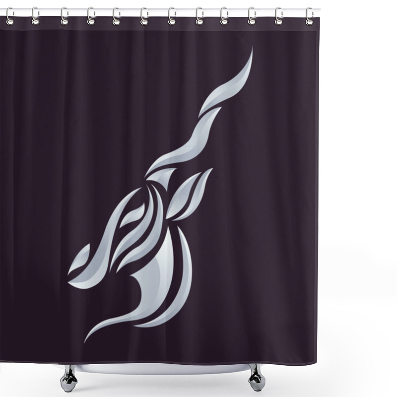 Personality  Antelope Logo Vector Shower Curtains