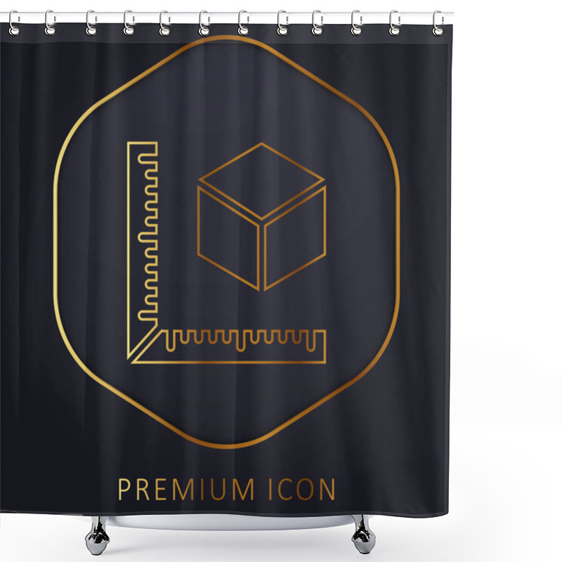 Personality  3d Printing Measure Golden Line Premium Logo Or Icon Shower Curtains