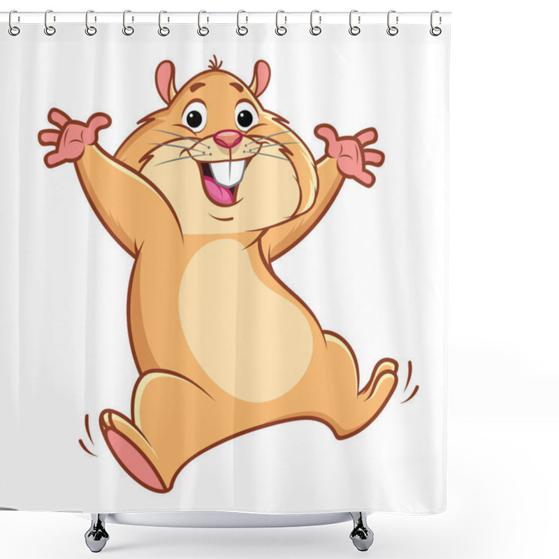 Personality  Funny Hamster Stickers Emotions Set Shower Curtains