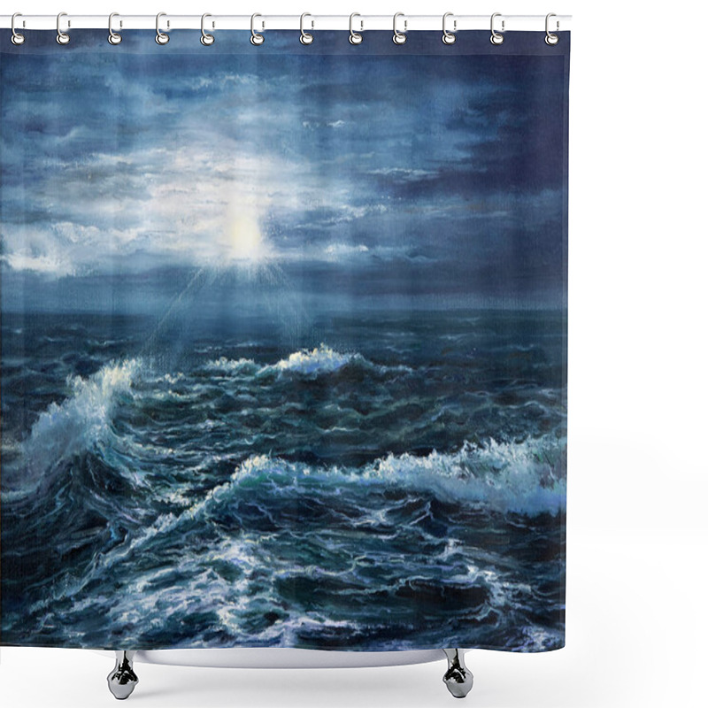 Personality  Ocean Waves And Sun Shower Curtains