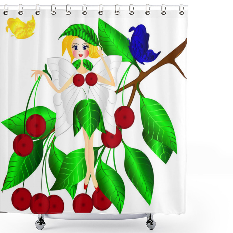 Personality  Fantasy Fairy Cherry  Shower Curtains