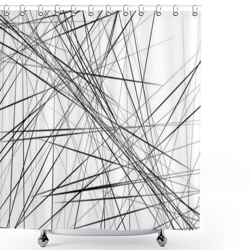 Personality  Random Chaotic Lines Pattern  Shower Curtains