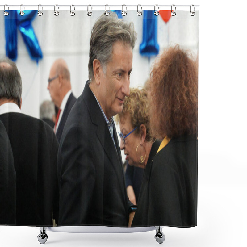 Personality  Quint, France - December 5th, 2024: Alderman Bertrand Serp, Vice-President Of Toulouse Mtropole In Charge Of Digital Transition Attends The End-of-year Event Of The Haute-Garonne Republican Federation Shower Curtains