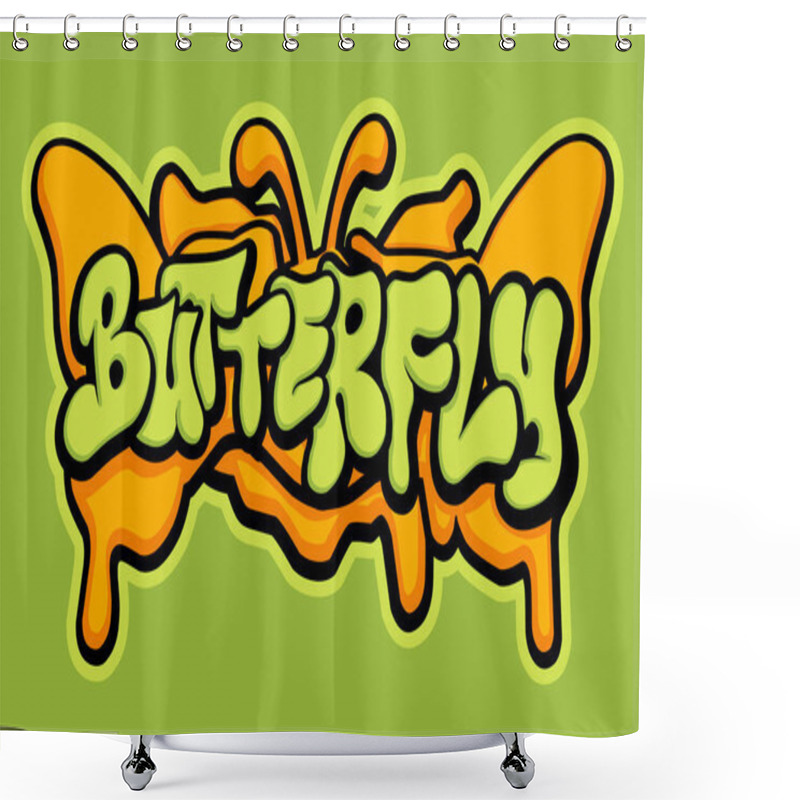 Personality  Graffiti Lettering Typography Art Shower Curtains