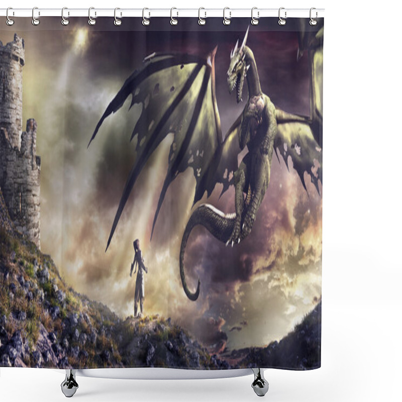 Personality  The Call Of The Dragon Shower Curtains