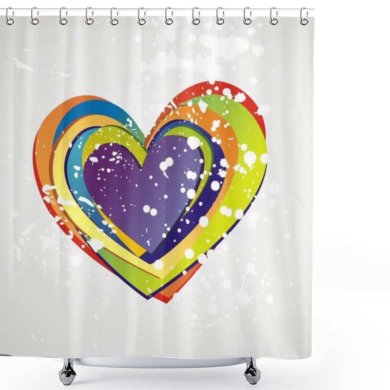 Personality  Vector Heart Shower Curtains