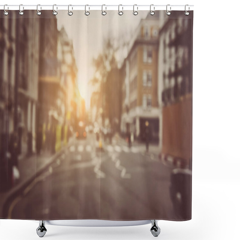 Personality  Blurred Traffic And Buildings  Shower Curtains