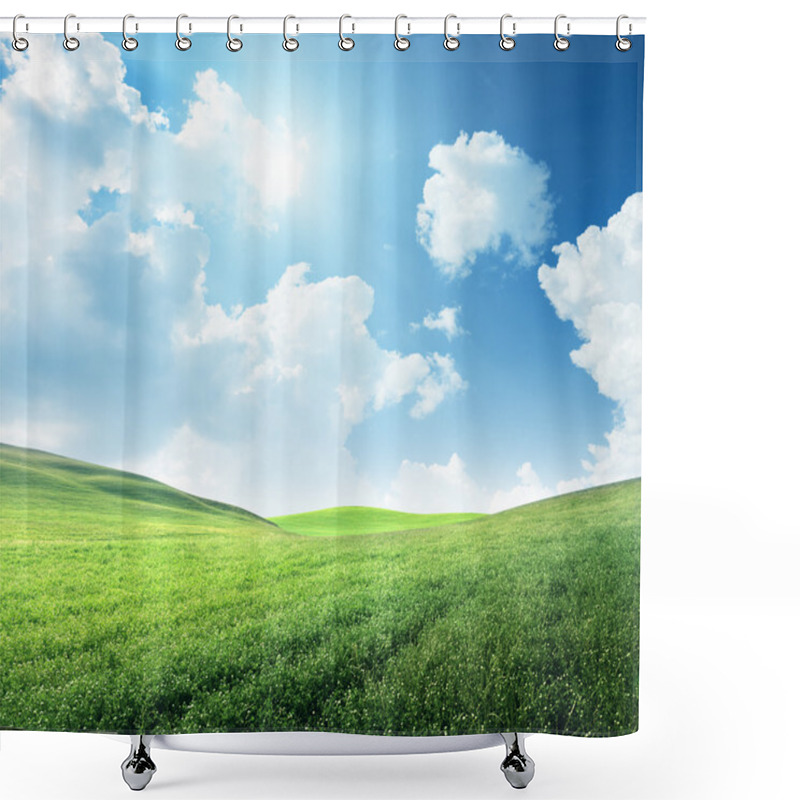 Personality  Field Of Spring Grass Shower Curtains