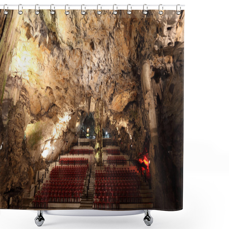 Personality  The Auditorium At The Cathedral Cave In Gibraltar Shower Curtains