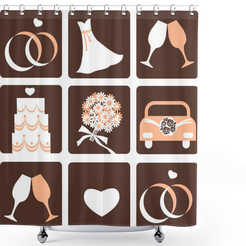 Personality  Wedding Icons Shower Curtains