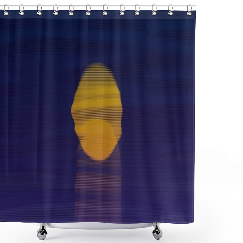 Personality  Abstract Gradient Sphere With Horizontal Lines In Dark Background Shower Curtains