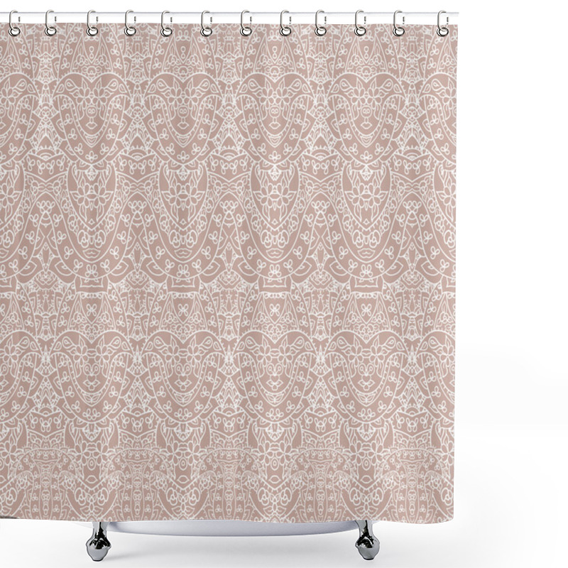 Personality  Seamless Lace Pattern Shower Curtains