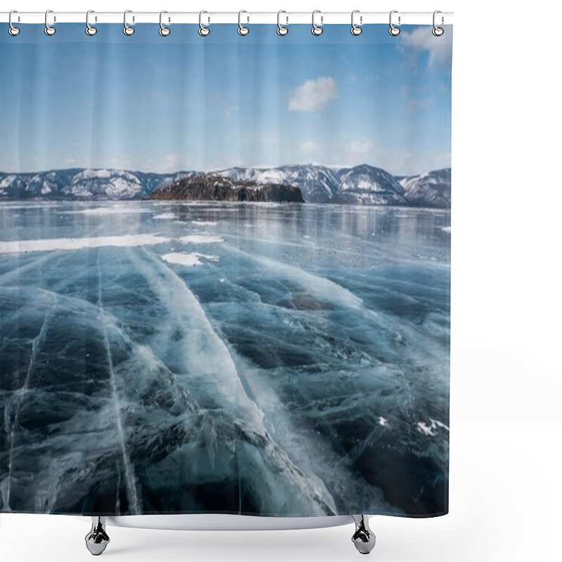 Personality  Frozen River In Winter Shower Curtains