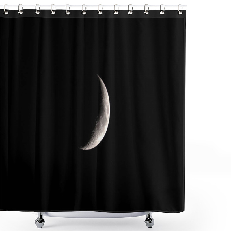 Personality  Growing Phase Moon In The Dark Sky Shower Curtains