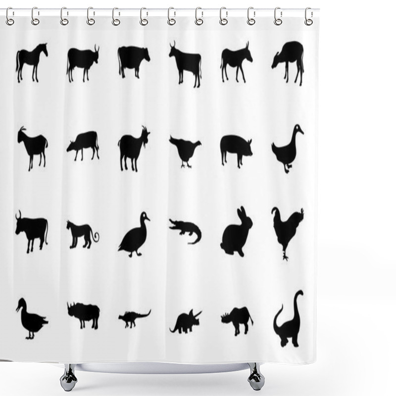 Personality  Animal Vector Icons 1 Shower Curtains