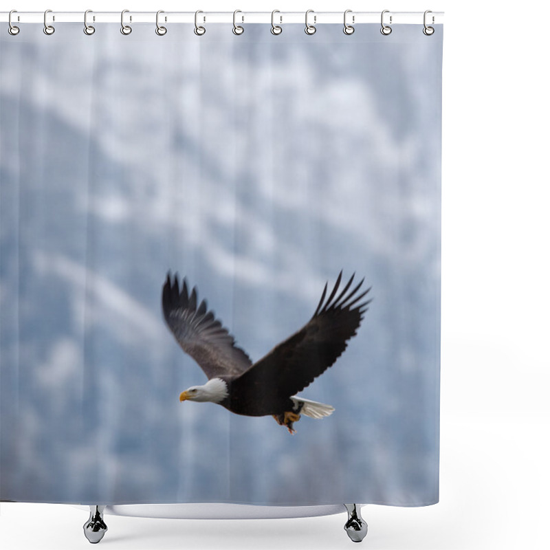 Personality  Flying Bald Eagle Shower Curtains